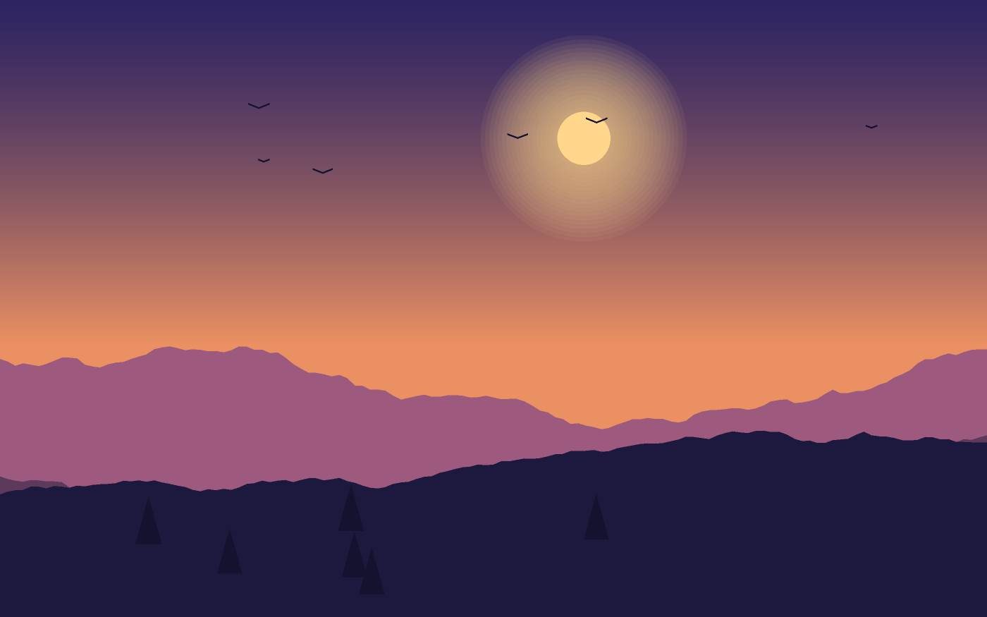 Ilustração de uma paisagem